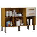 Ver imagem 7 de Balcão Athenas 110cm com 3 Portas 2 Gavetas Mobilihouse Cinamomo/Off White Acetinado