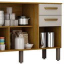 Ver imagem 6 de Balcão Athenas 110cm com 3 Portas 2 Gavetas Mobilihouse Cinamomo/Off White Acetinado