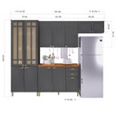 Ver imagem 4 de Cozinha Americana Modulada Vidro Reflecta com Cristaleira com Tampo Compacta 4 Peças Paris
