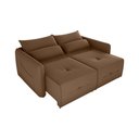 Ver imagem 3 de Sofá Cama 2 Lugares com Almofadas 205cm Celine Matrix Veludo Ferrugem