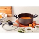 Ver imagem 1 de Caçarola Tramontina Paris Antiaderente Starflon Max Chumbo com Tampa de Vidro 24 Cm 4,9 L
