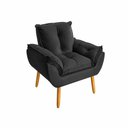 Ver imagem 4 de Kit 2 Poltronas Decorativa Estofada Sala Quarto Escritório Opala Madeira