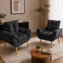 Ver imagem 1 de Kit 2 Poltronas Decorativa Estofada Sala Quarto Escritório Opala Madeira