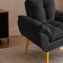 Ver imagem 2 de Kit 2 Poltronas Decorativa Estofada Sala Quarto Escritório Opala Madeira