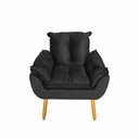 Ver imagem 5 de Kit 2 Poltronas Decorativa Estofada Sala Quarto Escritório Opala Madeira
