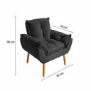 Ver imagem 3 de Kit 2 Poltronas Decorativa Estofada Sala Quarto Escritório Opala Madeira
