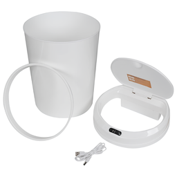 Lixeira Automática Branca com Sensor Inteligente À Prova D'água 12l, sem Toque, Recarregável Via Usb - 2