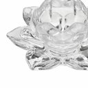 Ver imagem 2 de Kit 2 Porta Velas Castiçal Flor de Lotus Vidro Transparente Luxo - Tuut