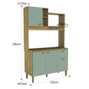 Ver imagem 3 de Cozinha Compacta 4 Portas e 1 Gaveta 120cm Azaleia Bellagio Yescasa Bege/Mel/Verde