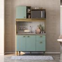 Ver imagem 1 de Cozinha Compacta 4 Portas e 1 Gaveta 120cm Azaleia Bellagio Yescasa Bege/Mel/Verde