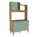 Ver imagem 2 de Cozinha Compacta 4 Portas e 1 Gaveta 120cm Azaleia Bellagio Yescasa Bege/Mel/Verde