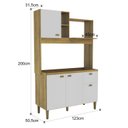 Ver imagem 3 de Cozinha Compacta 4 Portas 1 Gaveta 120cm Azaleia Yescasa Bege/Mel/Branco