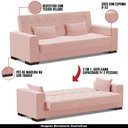 Ver imagem 4 de Sofá Cama Decorativo 210cm Beesley Veludo Rose - Gran Belo