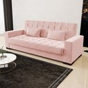 Ver imagem 2 de Sofá Cama Decorativo 210cm Beesley Veludo Rose - Gran Belo