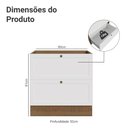 Ver imagem 2 de Balcão de Cozinha 80 cm 2 Gavetas (sem Tampo) Rustic/Branco Vik Madesa