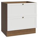 Ver imagem 1 de Balcão de Cozinha 80 cm 2 Gavetas (sem Tampo) Rustic/Branco Vik Madesa