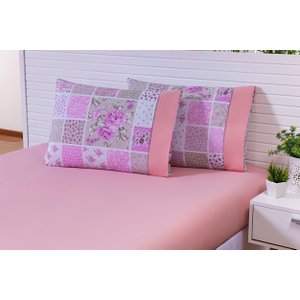 Jogo Lençol Queen Size 3 Peças 100% Algodão estampa Rose