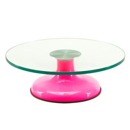 Bailarina de Vidro Giratória Pink 30cm Rolamento Duplo - 1