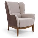 Ver imagem 3 de Kit 2 Poltronas em Tecido Jacar e Facto Marrom / Bege com Base de Madeira Meissa - Larbelle