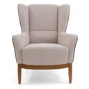 Ver imagem 4 de Kit 2 Poltronas em Tecido Jacar e Facto Marrom / Bege com Base de Madeira Meissa - Larbelle