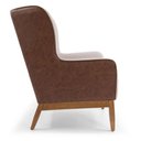 Ver imagem 5 de Kit 2 Poltronas em Tecido Jacar e Facto Marrom / Bege com Base de Madeira Meissa - Larbelle