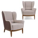 Ver imagem 2 de Kit 2 Poltronas em Tecido Jacar e Facto Marrom / Bege com Base de Madeira Meissa - Larbelle