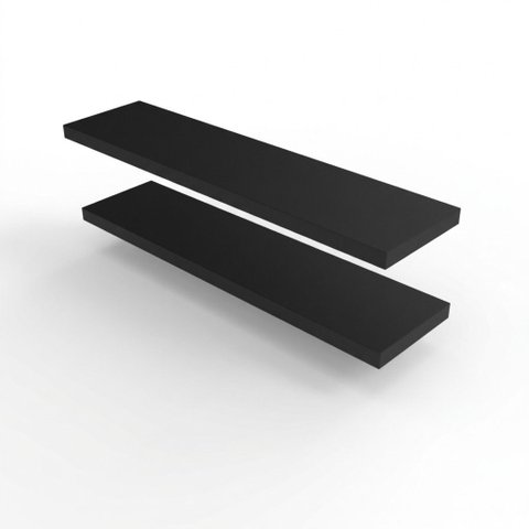 Kit 02 Prateleiras Suporte Invisível 60x10cm Preto Versátil