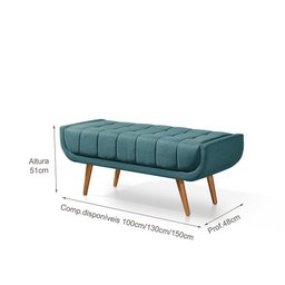 Recamier França 1,50M com Base Madeira Linho Sofatec - 3