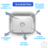 Tanque Inox 50x40 Tramontina + Cuba Cozinha Inox 40x34 com Sifão - 3