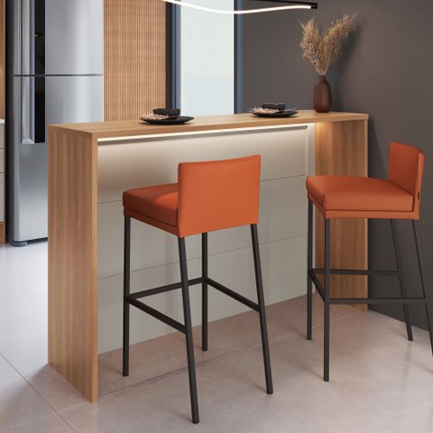 Bancada Ilha Alta para Cozinha Isabelle 107,5x165,6x45