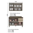 Ver imagem 7 de Cozinha Modulada Connect 2 Peças com Aéreo e Balcão 120cm Duna/cristal - Móveis Henn