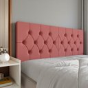 Ver imagem 1 de Painel Cabeceira Casal Capitonê Estofada 140cm Elisa Fixação Parede Suspenso:Rosa