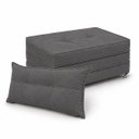 Ver imagem 1 de Puff Cama Dobravel 90cm Solteiro com Rodizios e Almofada Cor: Suede Cinza Chumbo