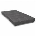 Ver imagem 2 de Puff Cama Dobravel 90cm Solteiro com Rodizios e Almofada Cor: Suede Cinza Chumbo