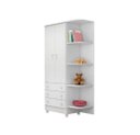 Ver imagem 1 de Quarto do Bebe Berço com Roupeiro 2 Portas 3 Gavetas Branco Acetinado - Big Shop