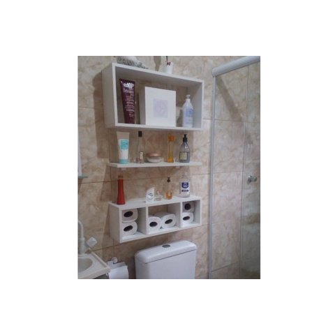 Kit Nichos e Prateleira - Banheiro, Quarto, Cozinha. Mdf Branco.