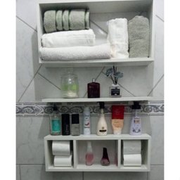 Kit Nichos e Prateleira - Banheiro, Quarto, Cozinha. Mdf Branco. - 3