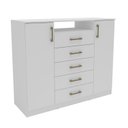 Ver imagem 2 de Cômoda com 2 Portas e 5 Gavetas Quebec Branco