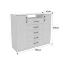 Ver imagem 3 de Cômoda com 2 Portas e 5 Gavetas Quebec Branco