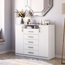 Ver imagem 1 de Cômoda com 2 Portas e 5 Gavetas Quebec Branco