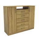 Ver imagem 2 de Cômoda com 2 Portas e 5 Gavetas Quebec Bege/Mel