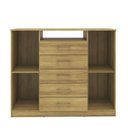 Ver imagem 4 de Cômoda com 2 Portas e 5 Gavetas Quebec Bege/Mel