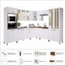 Cozinha Americana Modulada Vidro Reflecta com Cristaleira para Pia Sem Tampo Completa 10 Peças  Paris - 6