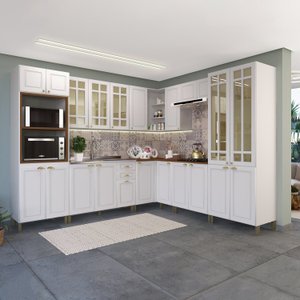 Cozinha Modulada Completa 10 Peças 22 Portas 2 Gavetas Paris