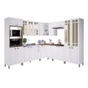 Ver imagem 3 de Cozinha Americana Modulada Vidro Reflecta com Cristaleira para Pia Sem Tampo Completa 10 Peças Paris