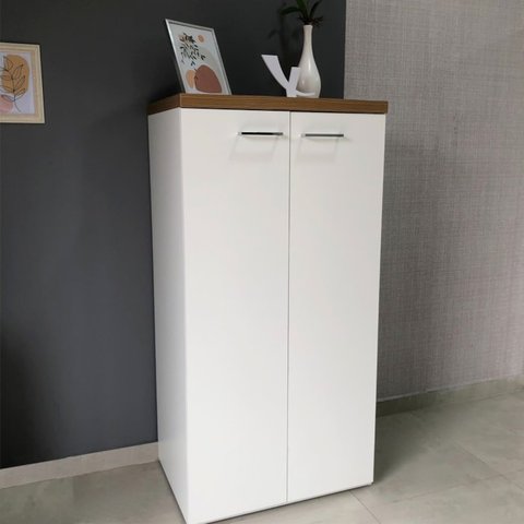 Armario Multiuso Tampo Tamburato 70cm Tok Olmo Branco Arty