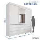 Ver imagem 4 de Guarda-Roupa 3 Portas 9 Gavetas com Espelho Florença Espresso Móveis