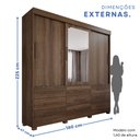 Ver imagem 3 de Guarda-Roupa 3 Portas 9 Gavetas com Espelho Florença Espresso Móveis