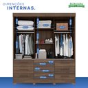 Ver imagem 5 de Guarda-Roupa 3 Portas 9 Gavetas com Espelho Florença Espresso Móveis