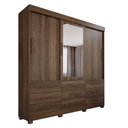 Ver imagem 2 de Guarda-Roupa 3 Portas 9 Gavetas com Espelho Florença Espresso Móveis